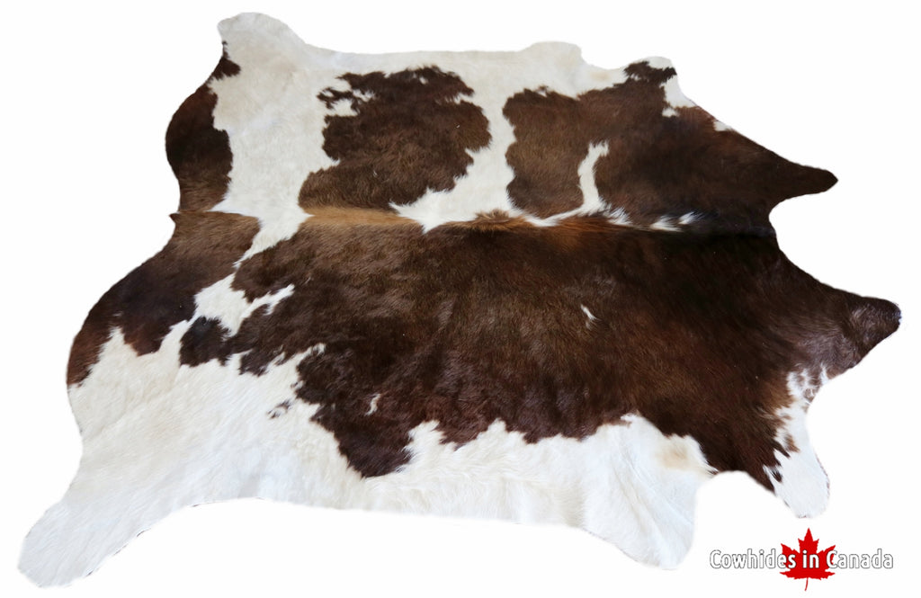 300046 - Exotic Brown and White Cowhide Rug - Premium Collection