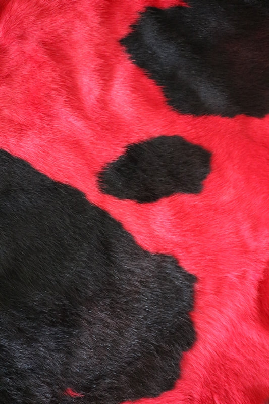 Red and Black cowhide rug. Code 900764.