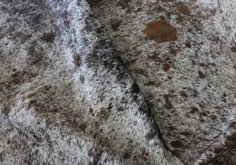 Exotic Brown chocolate , White and Copper cowhide rug. Code 96112.