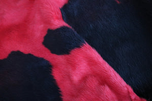 Red and Black cowhide rug. Code 900764.