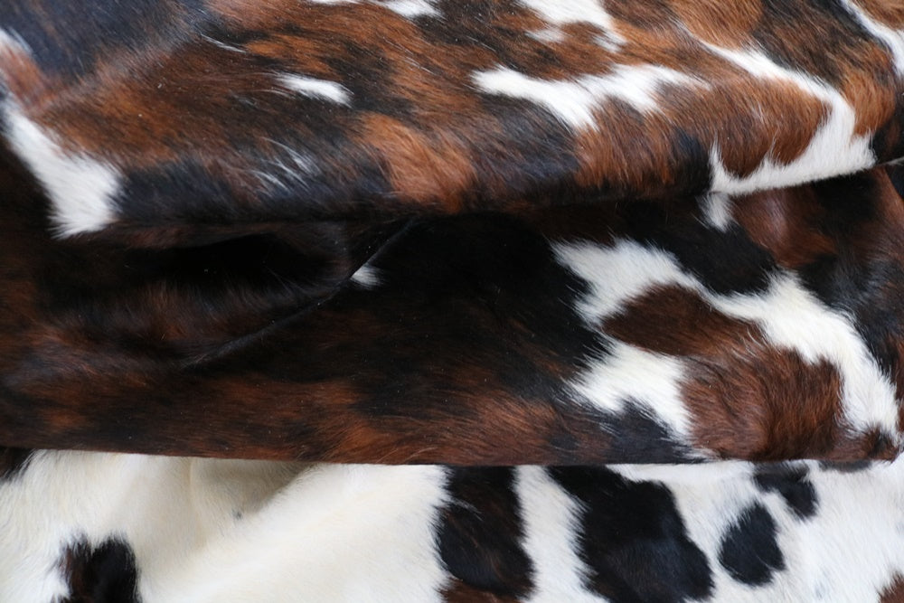 Big Real XXXL Cowhide Rug Tricolor. Premium Collection. Code 97034