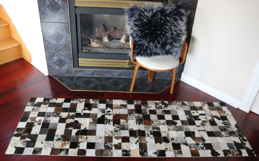 99520  Cowhide Patchwork rug - Premium  Collection RUNNER