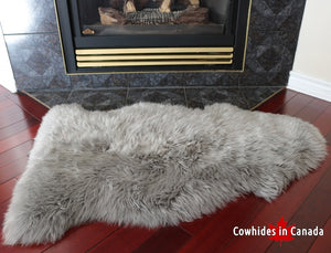 98148  Tapis GRAND peau de Mouton Sheepskin BIG SIZE X 1 LIGHT GREY