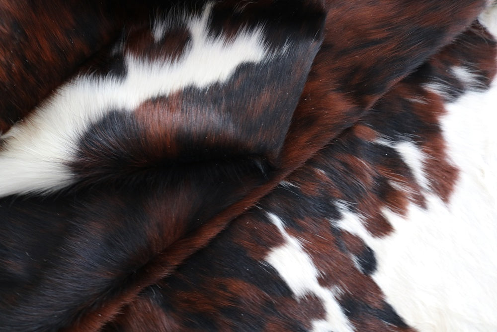 Big Real XXXL Cowhide Rug Tricolor. Premium Collection. Code 98245