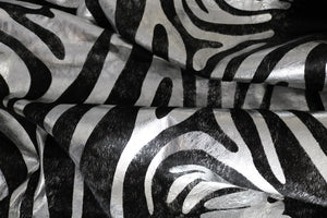 98302 Cowhide rug Collection SILVER METALLIC ZEBRA XXL Cowhides in Canada