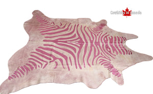 98307 Cowhide rug Collection PINK ZEBRE METALLIC XL Cowhides in Canada