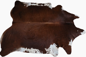 Brown and White Cowhide rug XXXL. Code 66150.