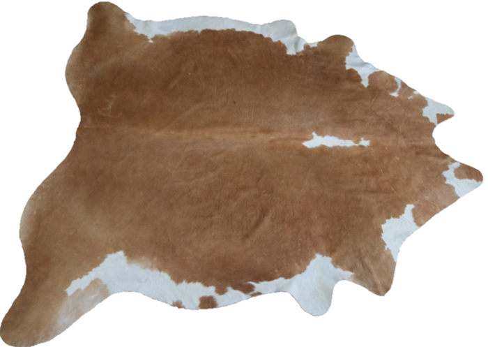 Caramel and white cowhide rug XXXL. Code 66147.