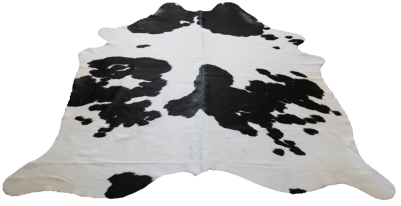 Genuine Black and White Cowhide Rug Premium Collection. Code 95388.