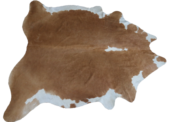 Caramel and white cowhide rug XXXL. Code 66147.