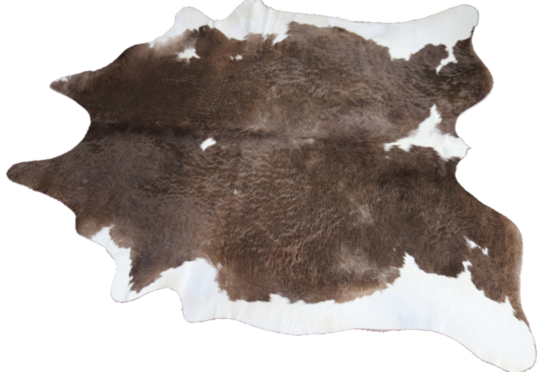 Dark Palomino and white Cowhide Rug. Code 95400.