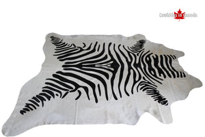 98323 - Cowhide Rug  Printed Zebra BIG SIZE XXL -  Premium Collection.