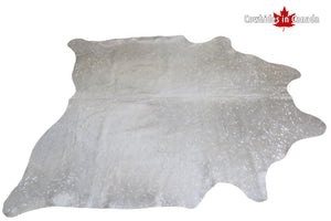 98338 - Cowhide Rug  SILVER METALLIC BIG SIZE XL -  Premium Collection