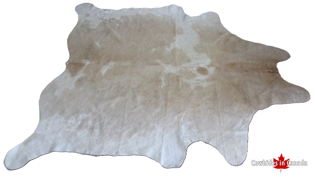 200438 - Beige and white Cowhide Rug    Premium Collection
