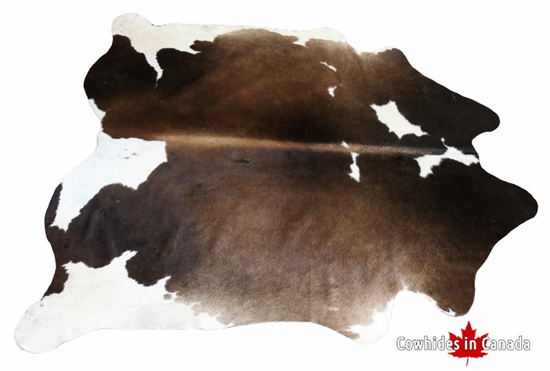 300054- Brown and white Cowhide Rug. Premium Collection