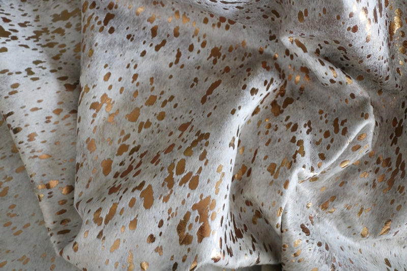 300135 - Acid Wash Cowhide Rug GOLDEN METALLIC SUPER BIG SIZE XXXL -Premium  Collection