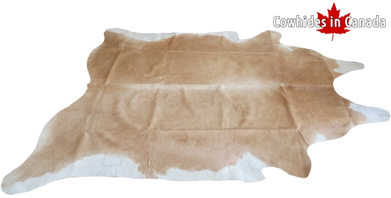 98668 - Big Light Brown and White Cowhide Rug SUPER SIZE XXXL