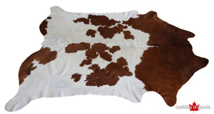 98881- SUPER BIG SIZE XXXL Brown and White Cowhide Rug  -  Premium Collection