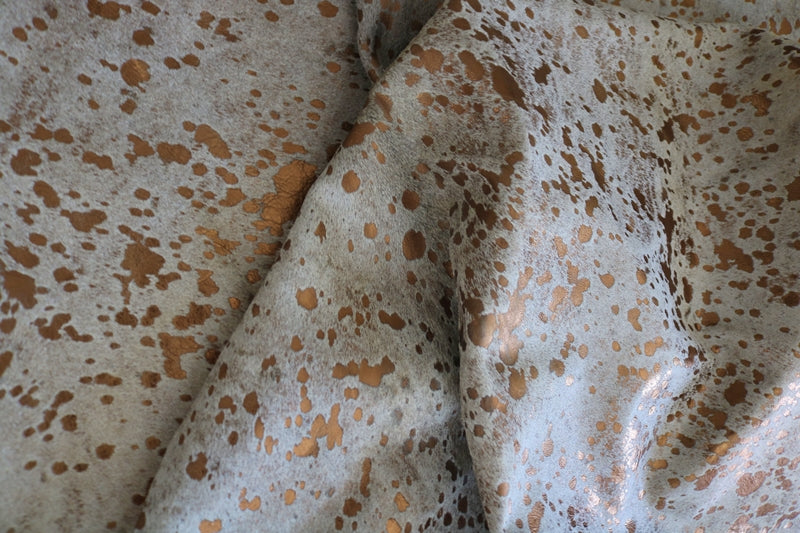 99008 - Big Acid Wash Metallic Copper Cowhide Rug  SIZE XL - Premium Collection