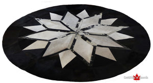99022 Cowhide rug patchwork SUPER BIG SIZE XXXL MANDALA ROUND