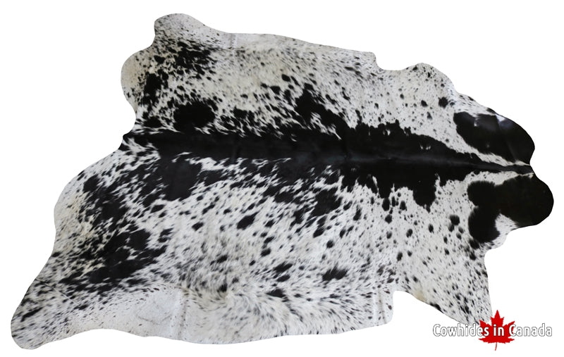 99253- Salt and Pepper Black and White Cowhide Rug - Premium Collection