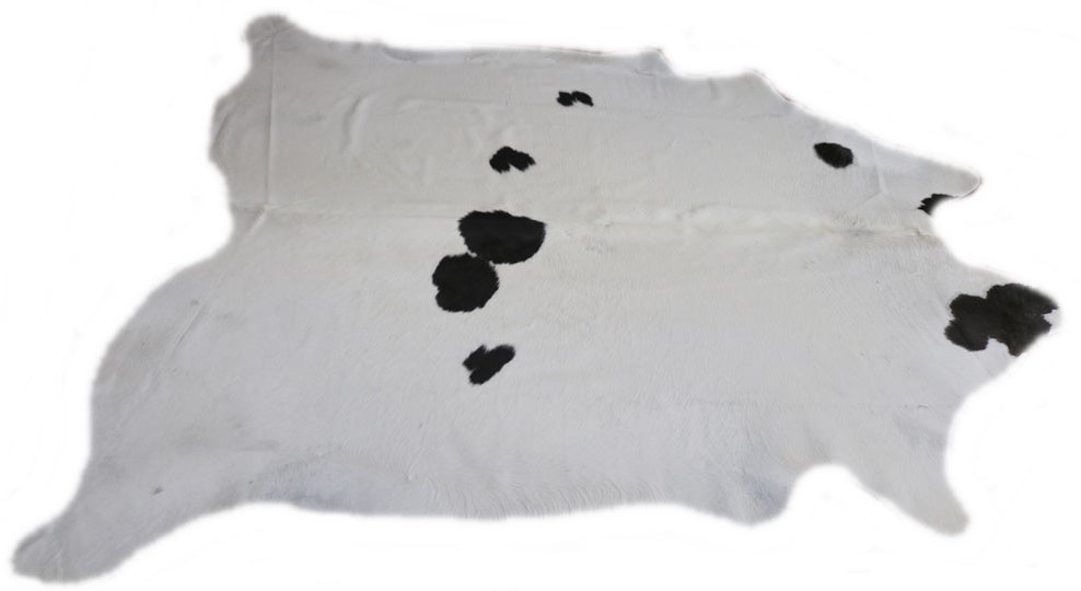 White and Black cowhide rug