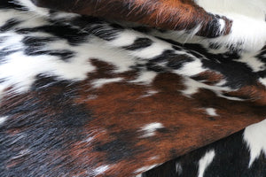 Big Real XXXL Cowhide Rug Tricolor. Premium Collection. Code 98021