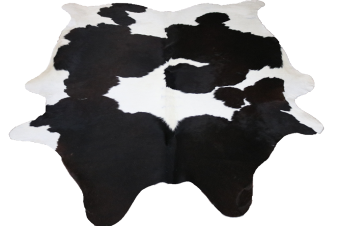 Black and White cowhide rug. Code 96073.