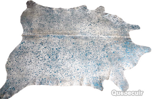 Big Blue Metallic cowhide rug XXXL . Code 96129.