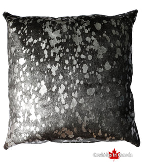 20' Acid Wash Grey and Silver cowhide pillows. Code 77103