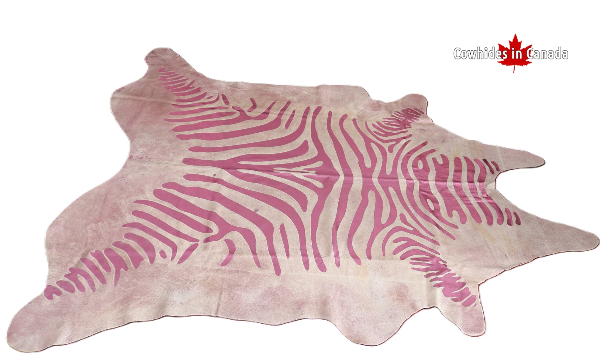 98307 Cowhide rug Collection PINK ZEBRE METALLIC XL Cowhides in Canada