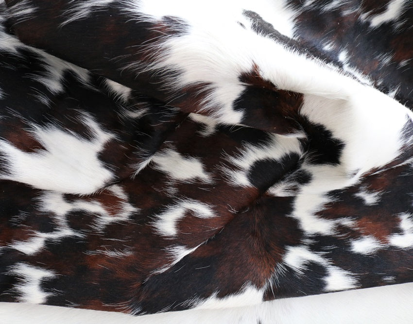 Big Real XXXL Cowhide Rug Tricolor. Premium Collection. Code 97040