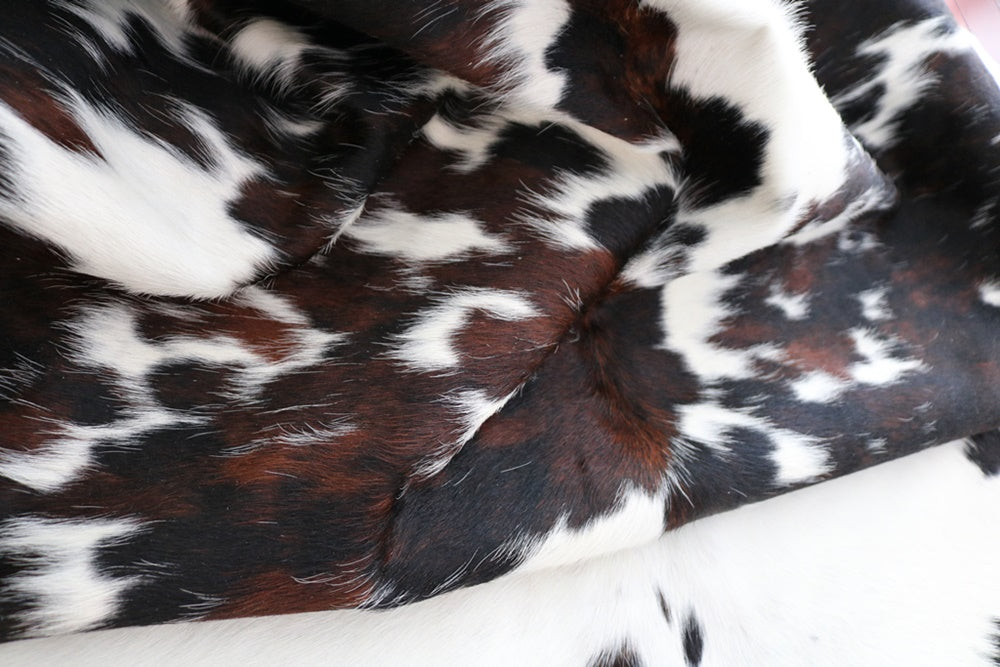 Big Real XXXL Cowhide Rug Tricolor. Premium Collection. Code 97040