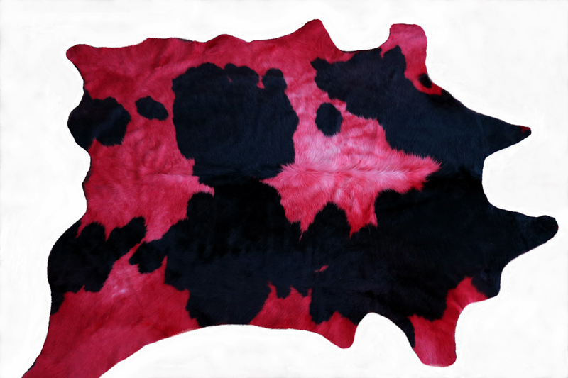 Red and Black cowhide rug. Code 900764.