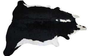 Big Black and white cowhide rug XXXL. A 20082