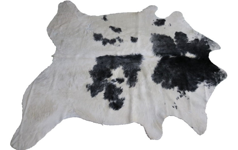 Long hair gray and white cowhide rug. Code 66104.