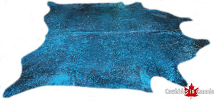 A  90213 Cowhide rug Collection Cowhides in Canada BLUE  XXXL SUPER BIG SIZE