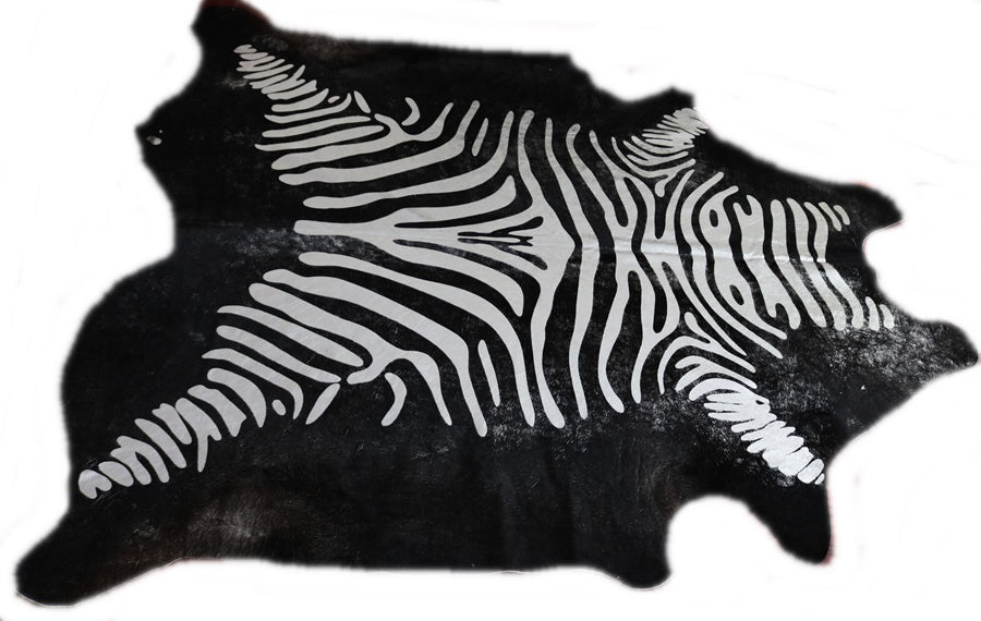 A 32030 Cowhide rug Collection SILVER METALLIC ZEBRA XXL Cowhides in Canada