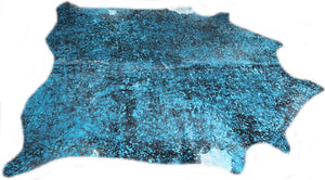 A 32060 Cowhide rug Collection BLUE METALLIC  Cowhides in Canada