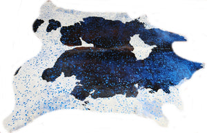 A 32120 Cowhide rug Collection BLUE METALLIC  Cowhides in Canada