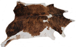 Exotic Brindle cowhide rug tricolor