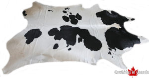 Big black and white cowhide rug